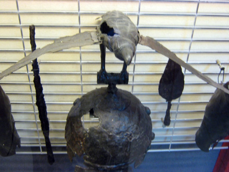 though it is impossible to know, the legend of the corvus in the battle could be explained by a crow helmet such as this. not very likely, but much more likely than an roman allied crow. By Cristian Peter Marinescu-Ivan CC BY-SA 2.0