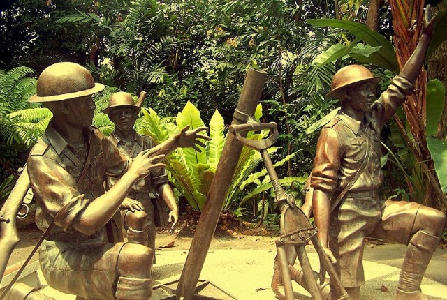 Memorial at Bukit Chundu, honoring the Malay regiment which held the ridge to the last