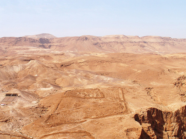Photo of Roman siege works at Masada by Pedro via Flickr Creative Commons - https://www.flickr.com/photos/pedrocaetano/5469105004/
