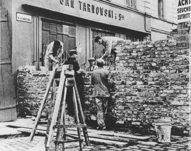 The Wall of ghetto in Warsaw – Building on Nazi-German order August 1940