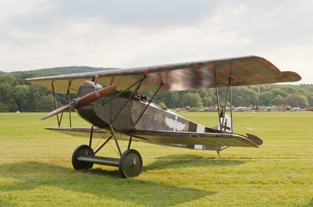 Airworthy Fokker D.VII reproduction incorporating an original engine and parts. Photo Credit.