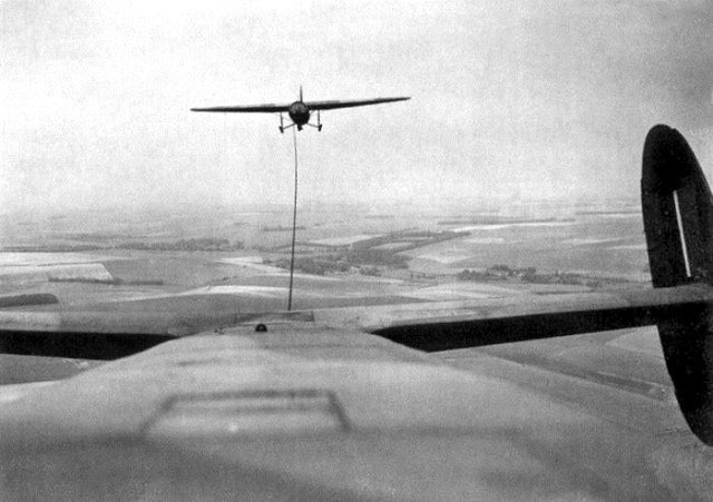 (Horsa glider being towed, c. 1944)