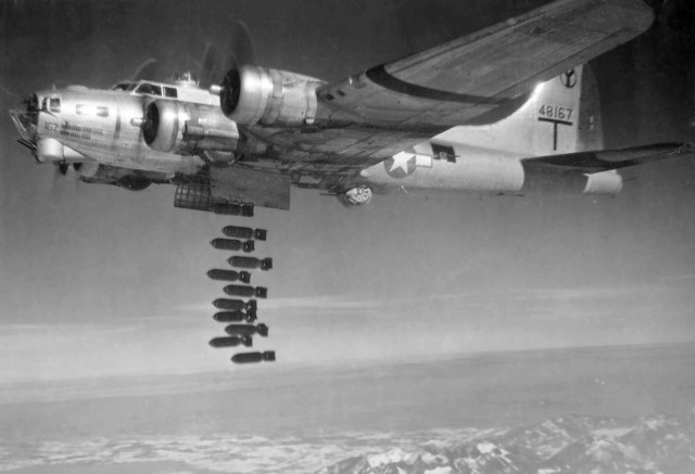 A B-17 Dropping Bombs