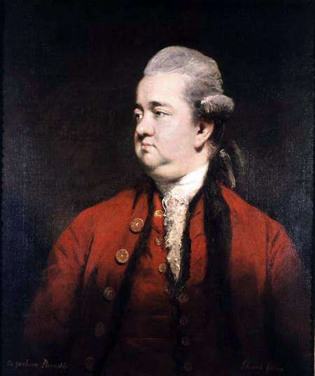 Portrait, oil on canvas, of Edward Gibbon (1737–1794) by Sir Joshua Reynolds (1723–1792).