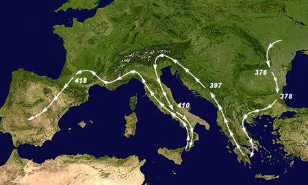 Route of Visigoths.