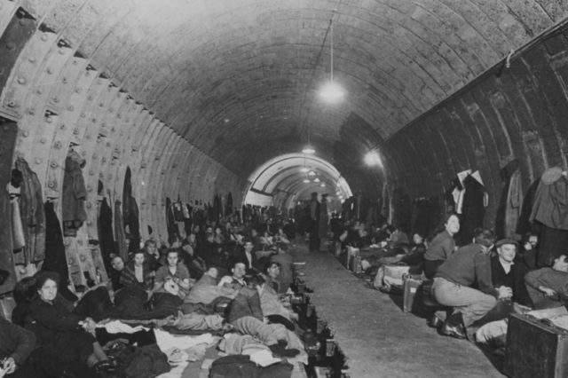 Because of German air-raids, some citizens of London had to find their shelter in the subway tunnel. [Via]