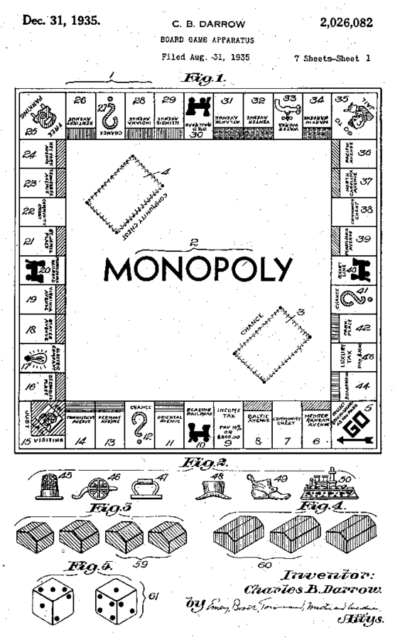 The original Monopoly board patent.