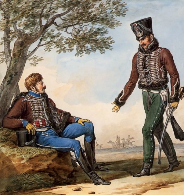 French Hussars in uniforms which remained unchanged from 1790 - 1812. Wikipedia / Public Domain