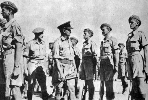 The Brigade in reviewed by Brigadier Ernest Benjamin in Palestine, 1944. Courtesy of Wikipedia