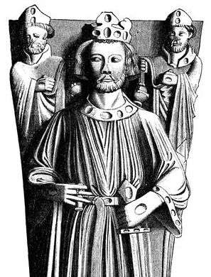 A drawing of the effigy of King John in Worcester Cathedral