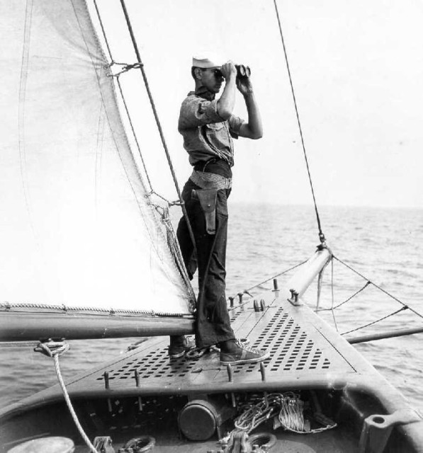 A Sailor scanning the horizon for U-Boats. Courtesy of USCG.mil