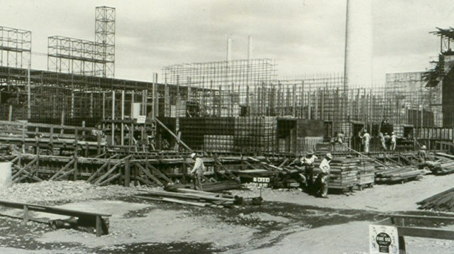 Hanford's Reactor B under construction in 1944 Image Source: 