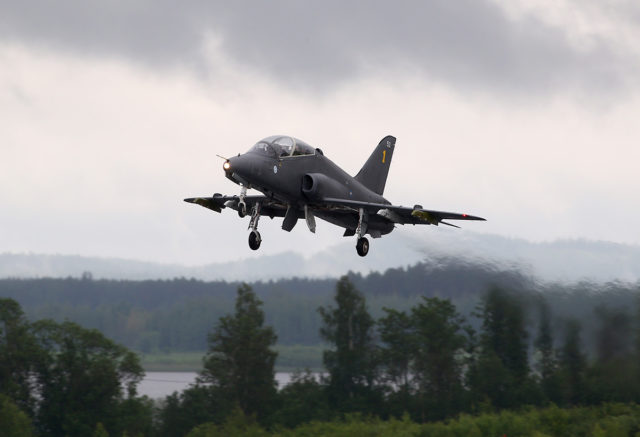 Finnish Air Force BAE Systems Hawk 51 at Tour-de-Sky airshow at Kuopio, Finand. (Photo by Fyodor Borisov/Transport-Photo Images)