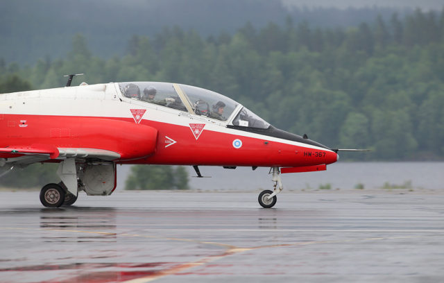 Finnish Air Force BAE Systems Hawk 51 at Tour-de-Sky airshow at Kuopio, Finand. (Photo by Fyodor Borisov/Transport-Photo Images)
