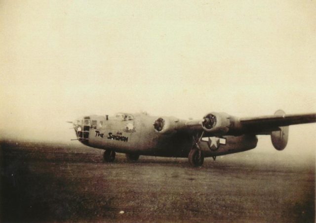 Consolidated B-24D-55-CO Liberator 42-40402, “The Sandman,” ready for take off at its base in Libya, destination Ploesti, Romania, 1 August 1943. [U.S. Air Force / Public Domain]