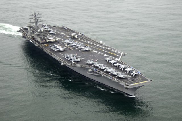 A modern American aircraft carrier [source: Wikipedia / public domain]
