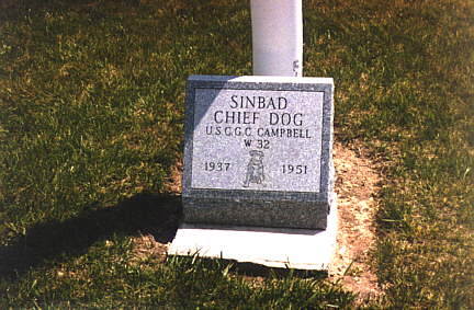 Sinbad's headstone, he served proudly for 14 years and was recognized as a Cutterman (having served 5 years at sea on a Coast Guard Cutter) in 1990. source: USCG.mil/public domain