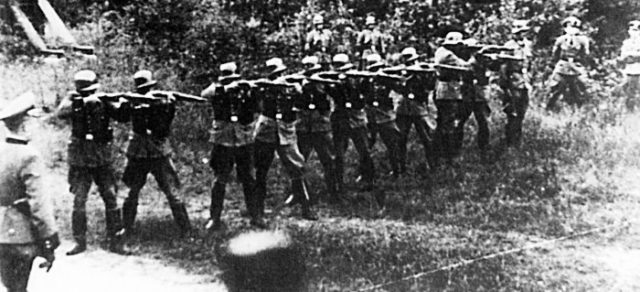German firing squad during execution of citizens of Lidice.