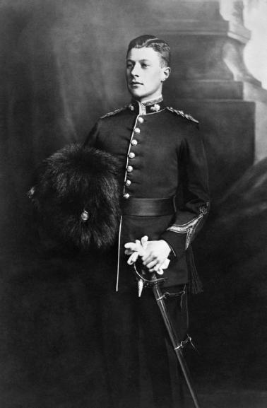 Lieutenant Maurice James Dease, in command of the Machine Gun section. He was killed while firing a machine gun, protecting his men's retreat from the Nimy Railroad Bridge.