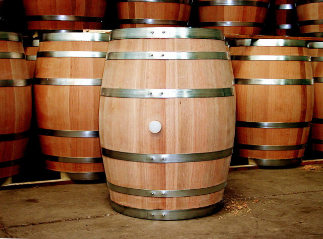 Oak barrels like this would have been used to store everything from biscuits to salt pork for long sea voyages. They could also be used as soaking vats to desalt their meat. Image source: Wikimedia Commons/ By Nillerdk - Own work, CC BY 3.0, https://commons.wikimedia.org/w/index.php?curid=4070068