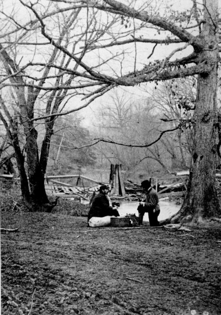 Photojournalists taking a small break from the action during the Civil War.