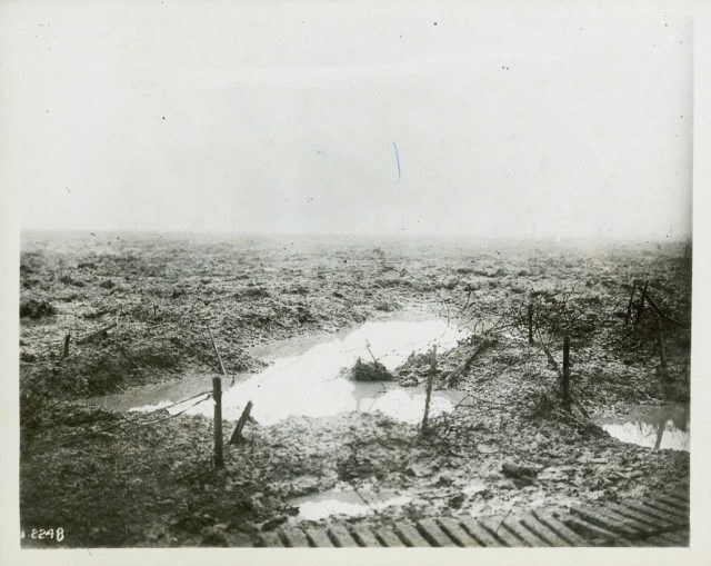 Terrain through which the Canadian Corps advanced at Passchendaele, in late 1917.