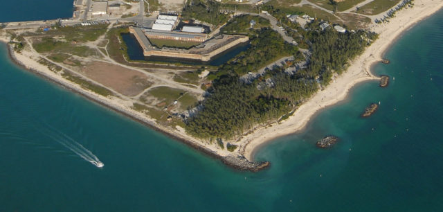 A photo of Fort Zachary Taylor, which the army of the Conch Republic occupied in protest to the Federal Government threatening to take the schooner Western Union.