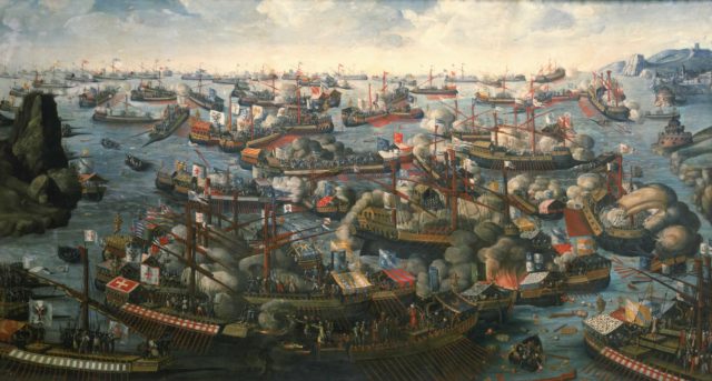 The Battle of Lepanto in 1571, naval engagement between allied Christian forces and the Ottoman Turks.
