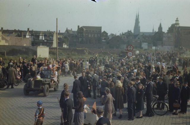 Citizens come out to cheer the arrival of XXX Corps at Eindhoven. But even victory celebrations got in the way of their true objective: Arnhem, in 48 hours or less. 