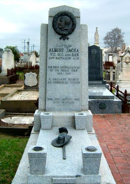 Jacka's grave in St. Kilda Cemetery, Melbourne. Photo Credit