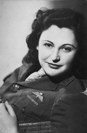 A portrait of Nancy Wake in her British Army uniform, taken in 1945, at the age of 33. 