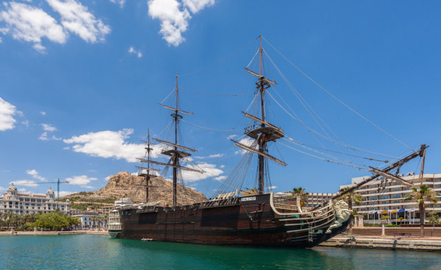 This full-size representation of the monstrous ship can be seen in the harbor at Alicante, Spain. Photo Credit