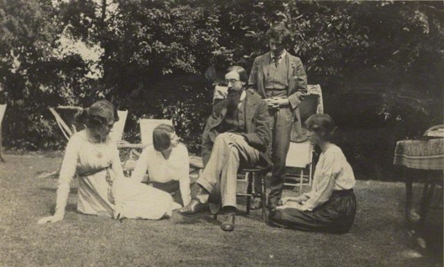 Some members of the Bloomsbury Group; the standing man is Duncan Grant, one of the men who pulled off the Dreadnought Hoax.