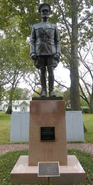 Boldly standing on the site of Pershing’s boyhood home is a bronze statue of the late general, which was moved in 1968 from its first home on the grounds of the state capitol. Courtesy of Jeremy P. Ämick.