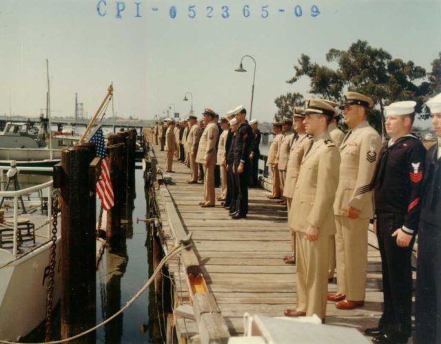 The commissioning of USCG Squadron 1, in 1965. In all 8000 US Coast Guardsmen would serve in Vietnam, the majority in Squadron 1. 