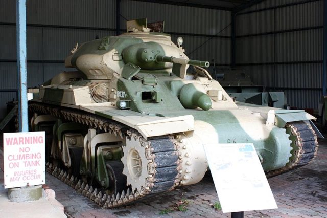 One of two preserved Sentinel tanks at the Royal Australian Army Corps Tank Museum;