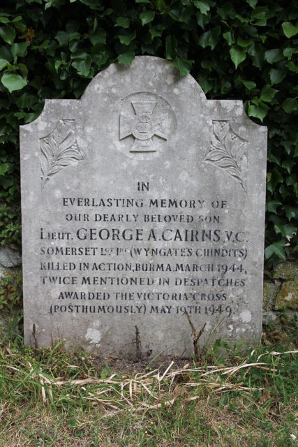 Cairns' memorial stone at the St. Mary the Virgin Church in Brightstone, Isle of Wight Photo Credit