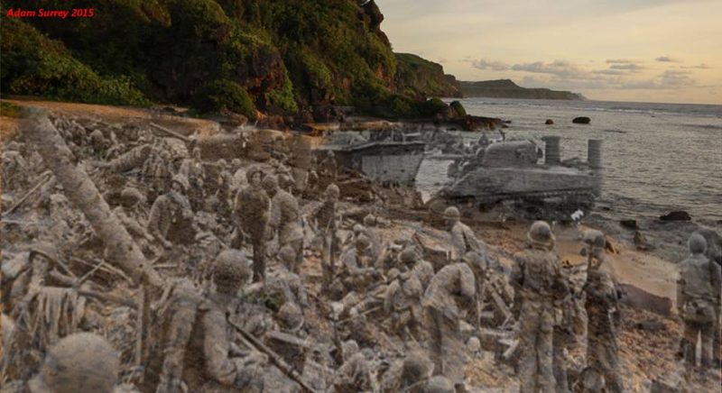US marines land on Guam 1944 – 2015 / By Adam Surrey / Ghosts of Time