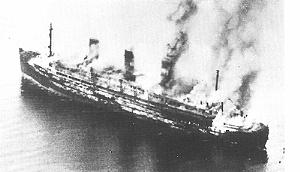 The SS Cap Arcona during the attack