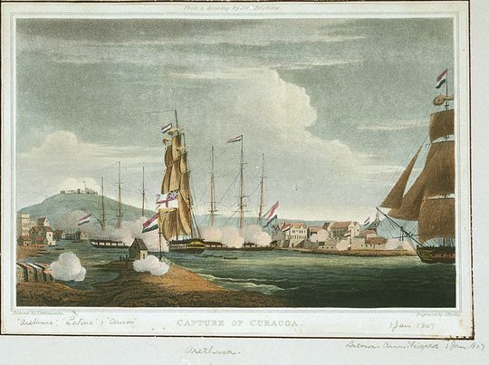 The capture of Curacoa by the Arethusa and the Royal Navy’s fleet;