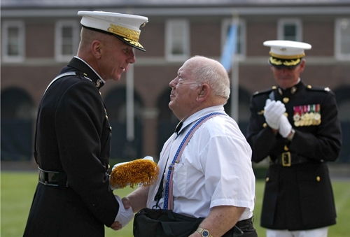 Lucas receiving a Medal of Honor Flag on August 3, 2006.