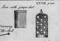 An 18th-century illustration of grapeshot. It was essentially a cluster of large musket balls;