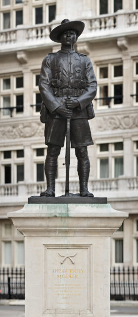 Monument to the Gurkha Soldier outside the Ministry of Defense Building in London; Diliff – CC BY-SA 3.0