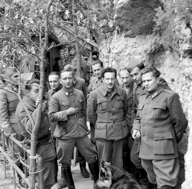 Marshal Tito (right) during the Second World War in Yugoslavia, May 1944.