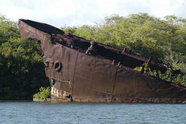 This ship can still be seen, where it was left to rust in the West Loch.