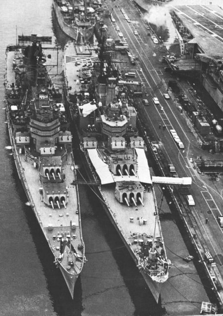 Newport News alongside USS boston.
