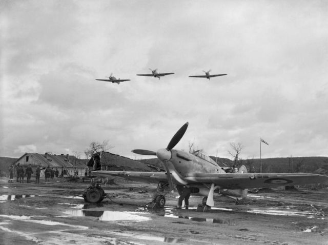 Hurricane Mark IIB of No. 81 Squadron RAF at Murmansk-Vaenga airfield, Russia.