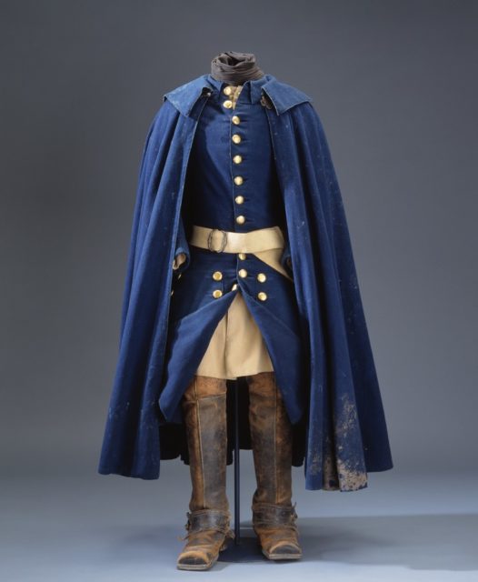 Uniform worn by Karl XII in Frederikshall on November 30, 1718. Shown in The Royal Armoury in Stockholm.