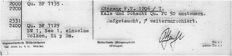 On July 7, 1942, Harro Schacht received the mission to patrol the FC 50 area on the “Atlantic waist”. (War Diary of U-507)