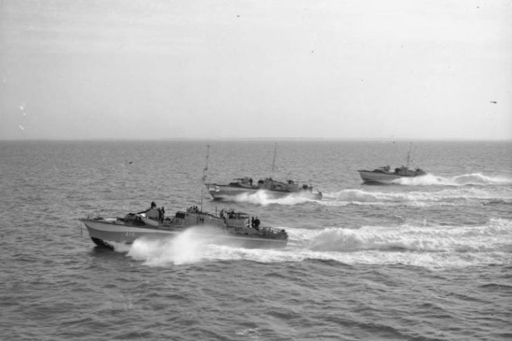 British World War Two Torpedo boats, 1944.